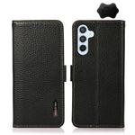 KHAZNEH Custodia per telefono RFID in vera pelle Litchi magnetica laterale, For Samsung Galaxy A54 5G