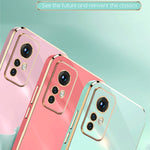 Custodia per telefono in TPU elettrolitico 6D con bordo dritto XINLI, For Xiaomi 12, For Xiaomi 12T Pro, For Xiaomi 12 Lite