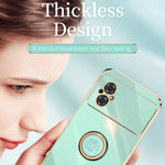 XINLI custodia per telefono in TPU elettrolitico con bordo dritto 6D con supporto per anello, For Xiaomi Poco M4 5G, For Xiaomi Poco M4 Pro, For Xiaomi Poco C40