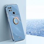 XINLI custodia per telefono in TPU elettrolitico con bordo dritto 6D con supporto per anello, For Xiaomi Poco M4 5G, For Xiaomi Poco M4 Pro, For Xiaomi Poco C40
