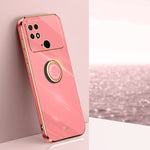 XINLI custodia per telefono in TPU elettrolitico con bordo dritto 6D con supporto per anello, For Xiaomi Poco M4 5G, For Xiaomi Poco M4 Pro, For Xiaomi Poco C40