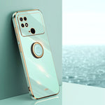 XINLI custodia per telefono in TPU elettrolitico con bordo dritto 6D con supporto per anello, For Xiaomi Poco M4 5G, For Xiaomi Poco M4 Pro, For Xiaomi Poco C40
