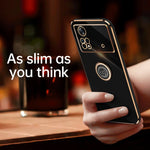 XINLI custodia per telefono in TPU elettrolitico con bordo dritto 6D con supporto per anello, For Xiaomi Poco X4 Pro 5G, For Xiaomi Civi 2, For Xiaomi 13