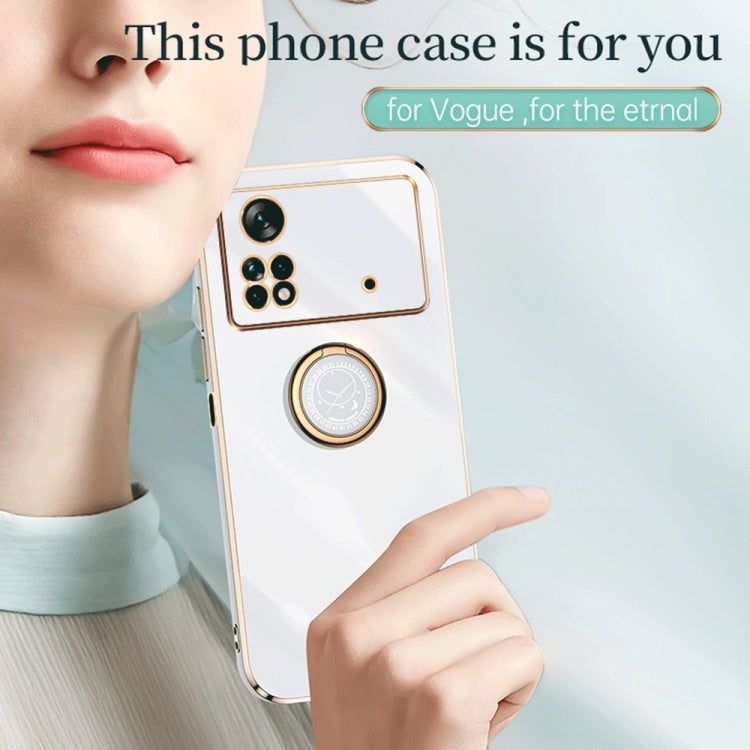 XINLI custodia per telefono in TPU elettrolitico con bordo dritto 6D con supporto per anello, For Xiaomi Poco X4 Pro 5G, For Xiaomi Civi 2, For Xiaomi 13