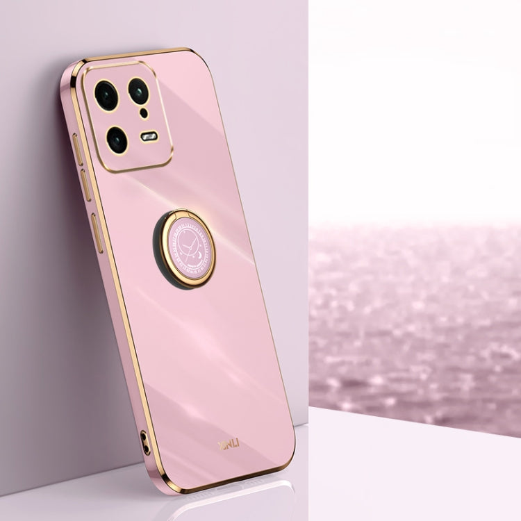 XINLI custodia per telefono in TPU elettrolitico con bordo dritto 6D con supporto per anello, For Xiaomi Poco X4 Pro 5G, For Xiaomi Civi 2, For Xiaomi 13