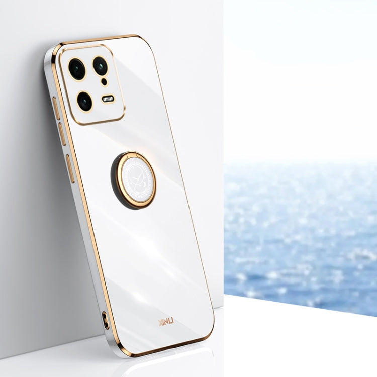 XINLI custodia per telefono in TPU elettrolitico con bordo dritto 6D con supporto per anello, For Xiaomi Poco X4 Pro 5G, For Xiaomi Civi 2, For Xiaomi 13