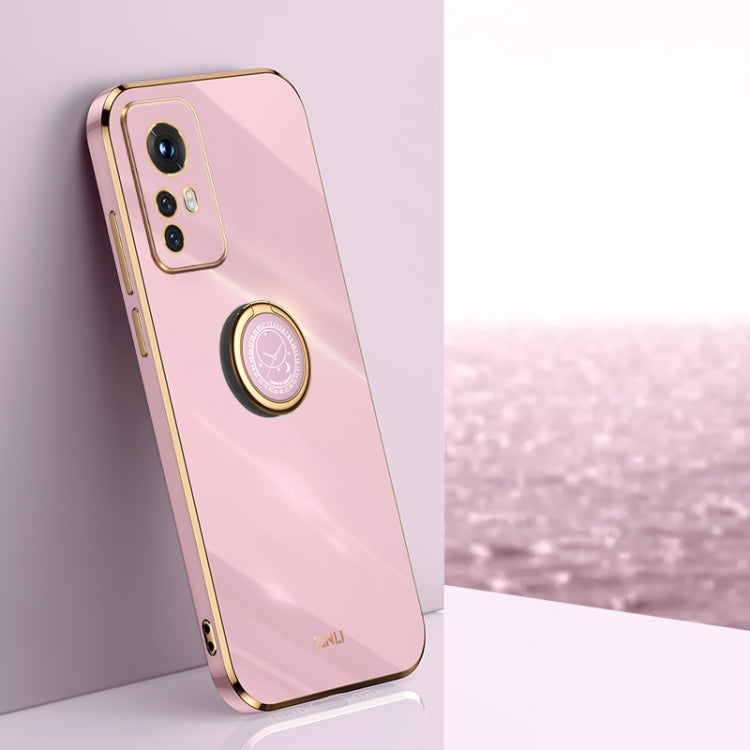 XINLI custodia per telefono in TPU elettrolitico con bordo dritto 6D con supporto per anello, For Xiaomi 12, For Xiaomi 12T Pro, For Xiaomi 12 Lite