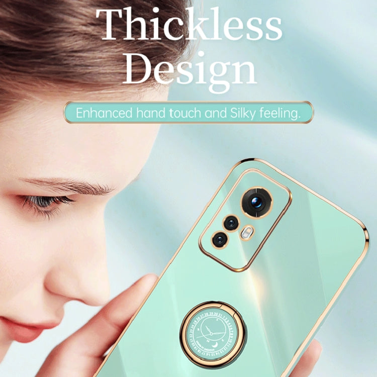 XINLI custodia per telefono in TPU elettrolitico con bordo dritto 6D con supporto per anello, For Xiaomi 12, For Xiaomi 12T Pro, For Xiaomi 12 Lite