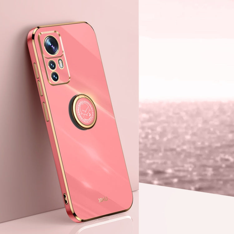 XINLI custodia per telefono in TPU elettrolitico con bordo dritto 6D con supporto per anello, For Xiaomi 12, For Xiaomi 12T Pro, For Xiaomi 12 Lite