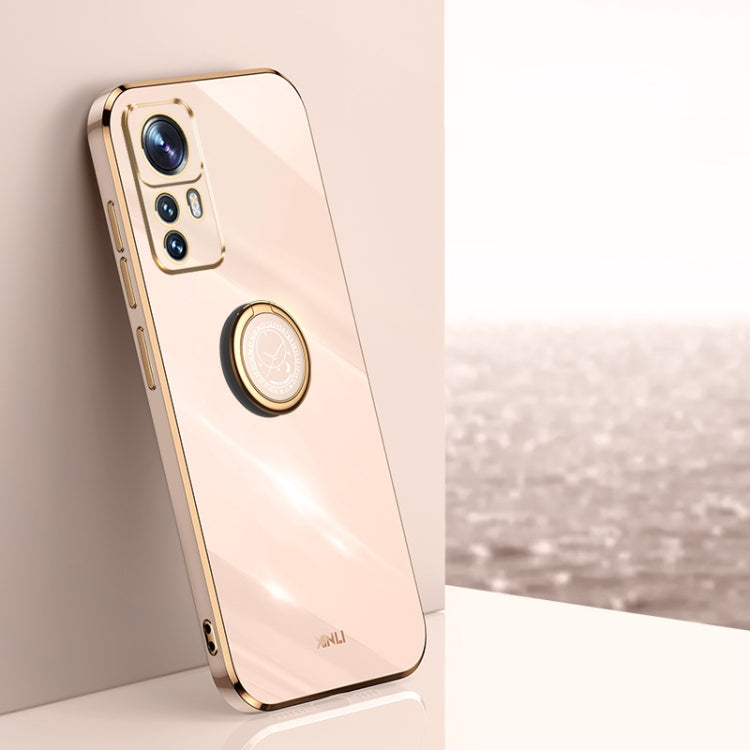 XINLI custodia per telefono in TPU elettrolitico con bordo dritto 6D con supporto per anello, For Xiaomi 12, For Xiaomi 12T Pro, For Xiaomi 12 Lite