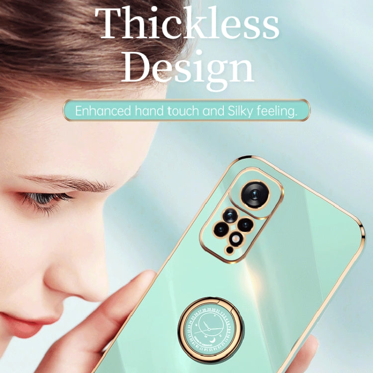 XINLI custodia per telefono in TPU elettrolitico con bordo dritto 6D con supporto per anello, For Xiaomi Redmi Note 11 4G Foreign, For Xiaomi Redmi Note 11E, For Xiaomi Redmi Note 11 Pro 4G/5G Foreign