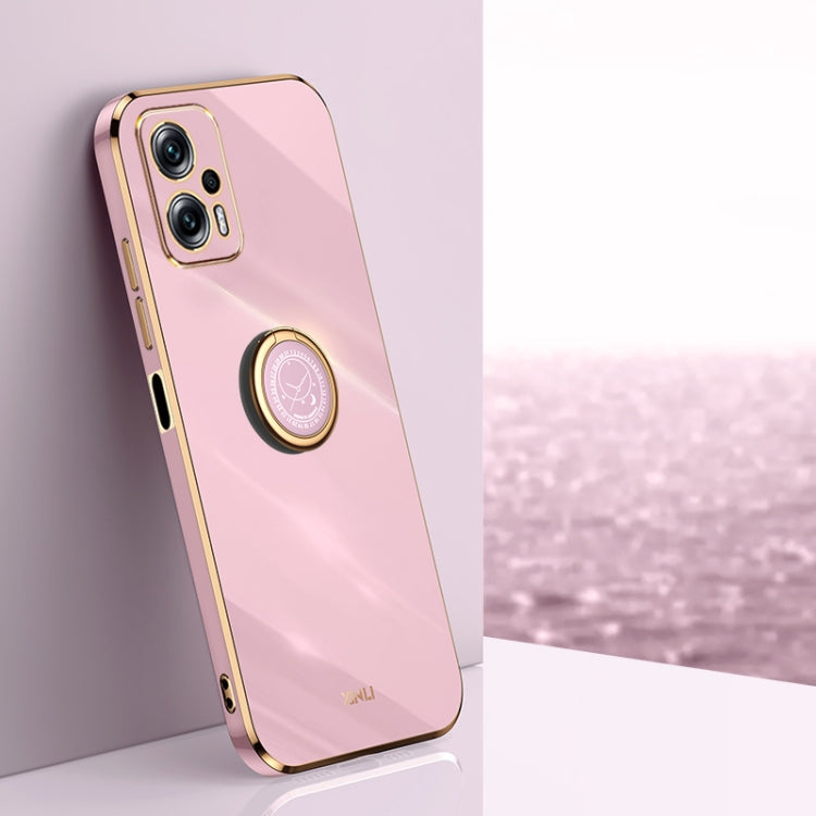 XINLI custodia per telefono in TPU elettrolitico con bordo dritto 6D con supporto per anello, For Xiaomi Redmi Note 11T Pro, For Xiaomi Redmi K50, For Xiaomi Redmi K50 Ultra