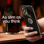 XINLI custodia per telefono in TPU elettrolitico con bordo dritto 6D con supporto per anello, For Xiaomi Redmi Note 11T Pro, For Xiaomi Redmi K50, For Xiaomi Redmi K50 Ultra