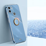 XINLI custodia per telefono in TPU elettrolitico con bordo dritto 6D con supporto per anello, For Xiaomi Redmi A1+, For Xiaomi Redmi 10A, For Xiaomi Redmi 10C