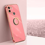 XINLI custodia per telefono in TPU elettrolitico con bordo dritto 6D con supporto per anello, For Xiaomi Redmi A1+, For Xiaomi Redmi 10A, For Xiaomi Redmi 10C