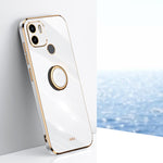 XINLI custodia per telefono in TPU elettrolitico con bordo dritto 6D con supporto per anello, For Xiaomi Redmi A1+, For Xiaomi Redmi 10A, For Xiaomi Redmi 10C