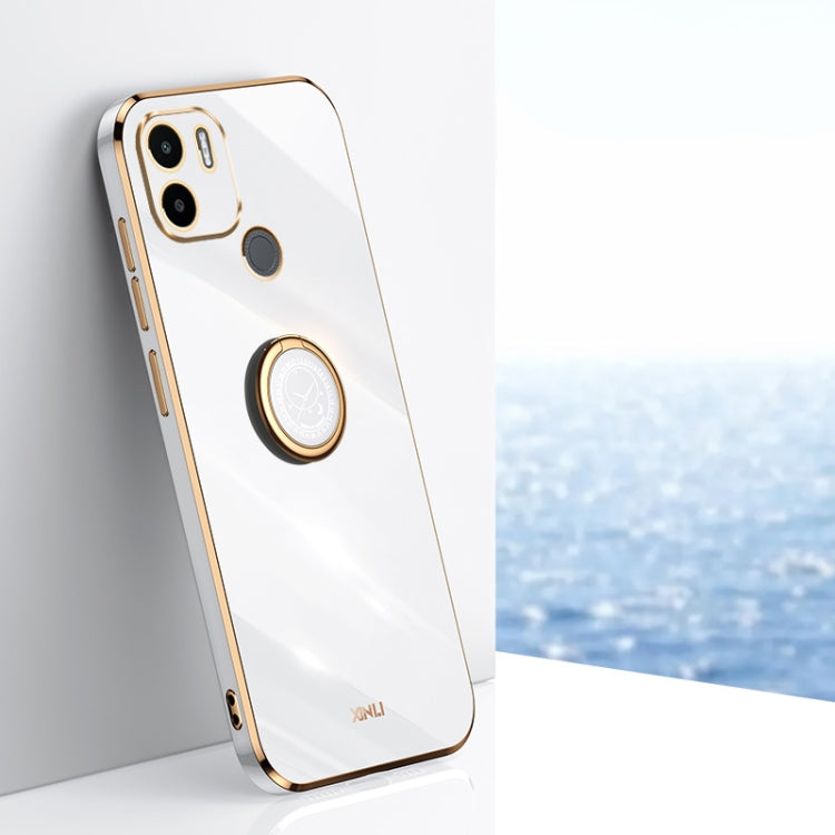 XINLI custodia per telefono in TPU elettrolitico con bordo dritto 6D con supporto per anello, For Xiaomi Redmi A1+, For Xiaomi Redmi 10A, For Xiaomi Redmi 10C