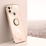XINLI custodia per telefono in TPU elettrolitico con bordo dritto 6D con supporto per anello, For Xiaomi Redmi A1+, For Xiaomi Redmi 10A, For Xiaomi Redmi 10C