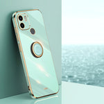 XINLI custodia per telefono in TPU elettrolitico con bordo dritto 6D con supporto per anello, For Xiaomi Redmi A1+, For Xiaomi Redmi 10A, For Xiaomi Redmi 10C