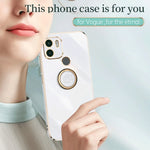 XINLI custodia per telefono in TPU elettrolitico con bordo dritto 6D con supporto per anello, For Xiaomi Redmi A1+, For Xiaomi Redmi 10A, For Xiaomi Redmi 10C