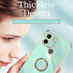 XINLI custodia per telefono in TPU elettrolitico con bordo dritto 6D con supporto per anello, For Xiaomi Redmi A1+, For Xiaomi Redmi 10A, For Xiaomi Redmi 10C