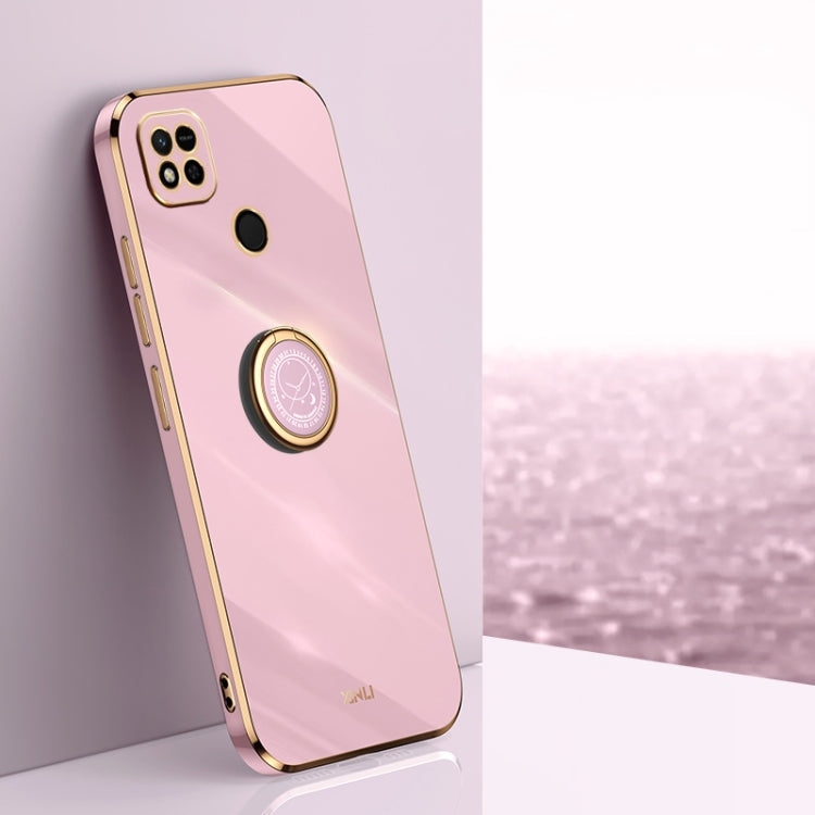 XINLI custodia per telefono in TPU elettrolitico con bordo dritto 6D con supporto per anello, For Xiaomi Redmi A1+, For Xiaomi Redmi 10A, For Xiaomi Redmi 10C