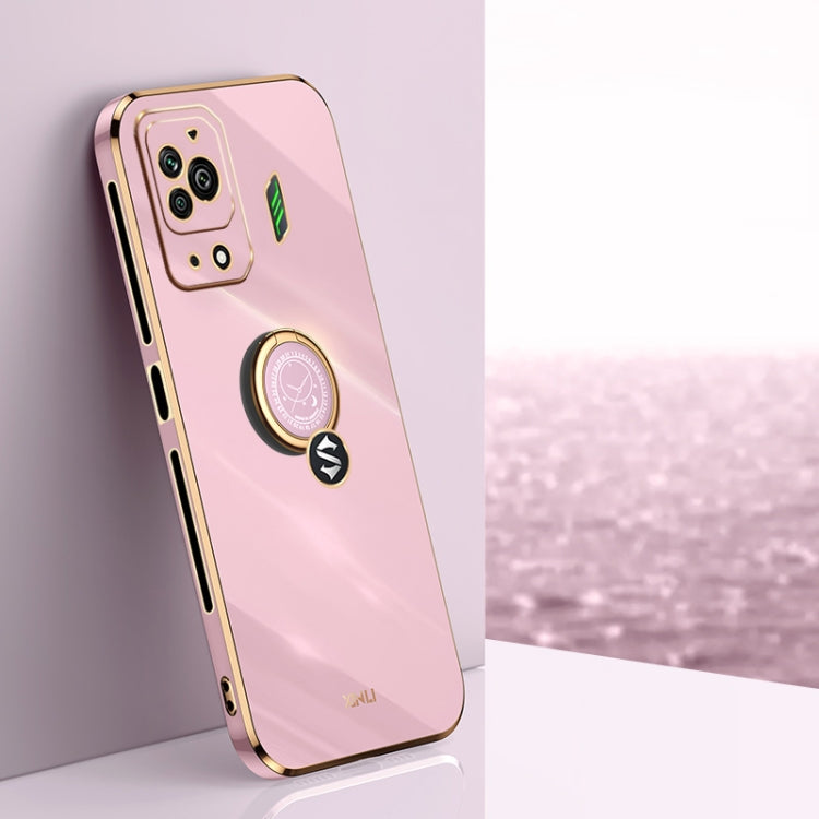 XINLI custodia per telefono in TPU elettrolitico con bordo dritto 6D con supporto per anello, For Xiaomi Black Shark 5, For Xiaomi Black Shark 5 Pro