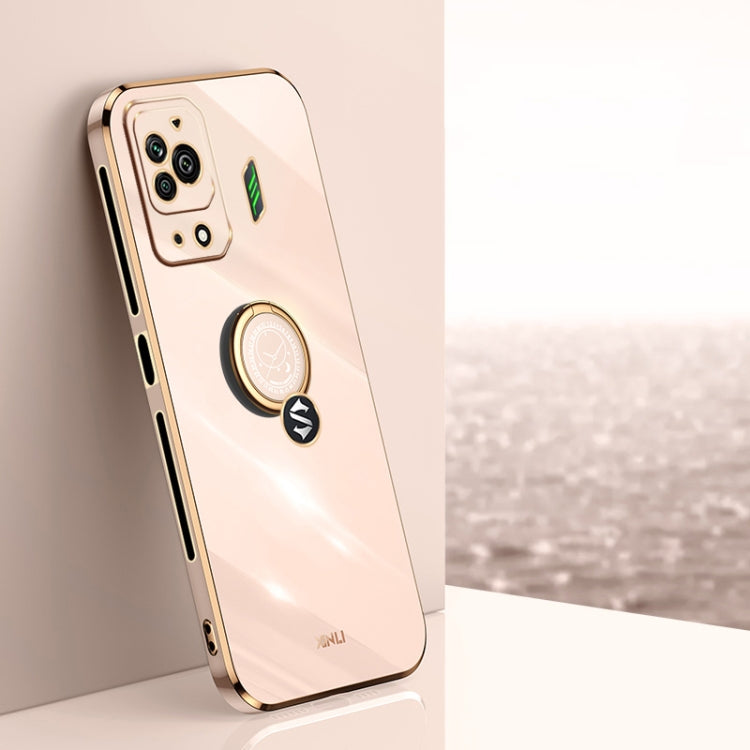 XINLI custodia per telefono in TPU elettrolitico con bordo dritto 6D con supporto per anello, For Xiaomi Black Shark 5, For Xiaomi Black Shark 5 Pro