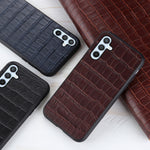 Custodia per telefono in vera pelle con trama di coccodrillo, For Samsung Galaxy A54 5G