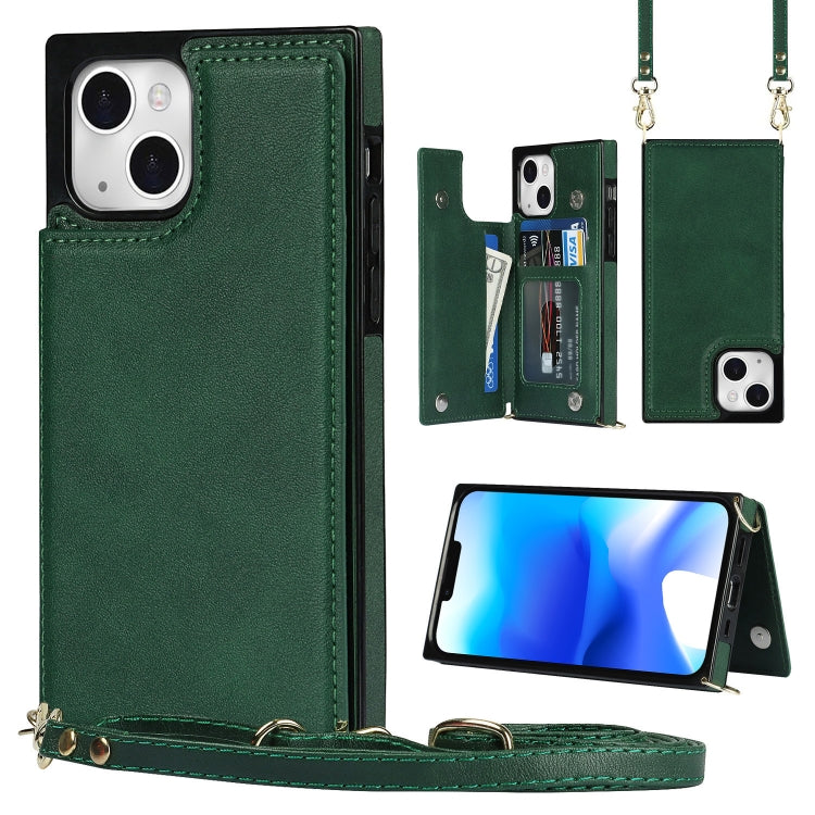 Custodia per telefono con portafoglio a portafoglio con doppia fibbia quadrata a tracolla, For iPhone 14, For iPhone 14 Plus, For iPhone 14 Pro, For iPhone 14 Pro Max