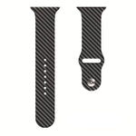 Cinturino in silicone in fibra di carbonio, For Apple Watch Ultra 49mm / Series 8&745mm / SE 2&6&SE&5&4 44mm / 3&2&1 42mm, For Apple Watch Series 8&7 41mm / SE&SE&5&4 40mm / 3&2&1 38mm