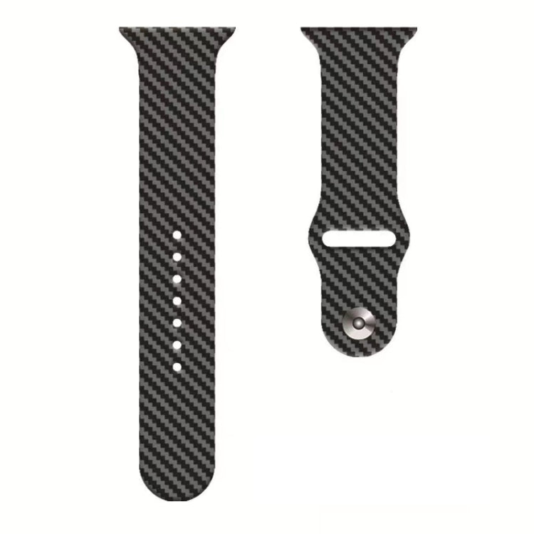 Cinturino in silicone in fibra di carbonio, For Apple Watch Ultra 49mm / Series 8&745mm / SE 2&6&SE&5&4 44mm / 3&2&1 42mm, For Apple Watch Series 8&7 41mm / SE&SE&5&4 40mm / 3&2&1 38mm