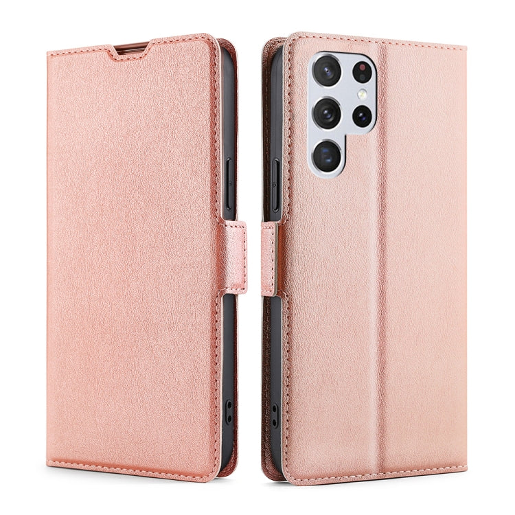 Custodia per telefono in pelle flip orizzontale con fibbia laterale ultrasottile, For Samsung Galaxy S23 Ultra, For Samsung Galaxy A04E, For Samsung Galaxy S23 5G, For Samsung Galaxy S23+ 5G