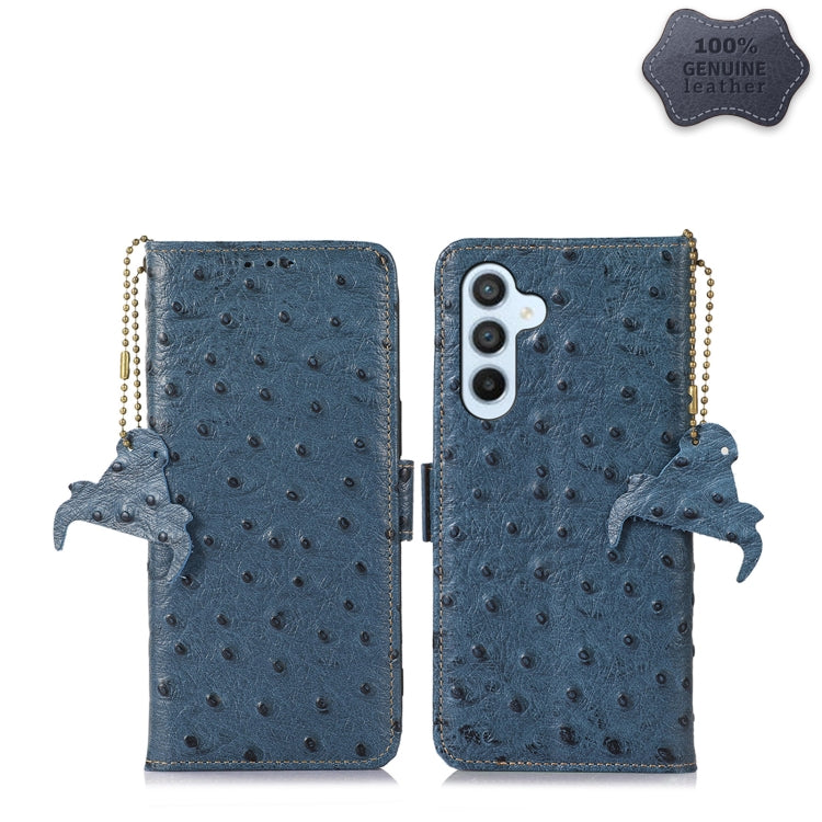 Custodia per telefono RFID in vera pelle con motivo di struzzo, For Realme 10 4G, For Realme 10 Pro 5G, For Samsung Galaxy A34 5G