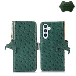 Custodia per telefono RFID in vera pelle con motivo di struzzo, For Realme 10 4G, For Realme 10 Pro 5G, For Samsung Galaxy A34 5G