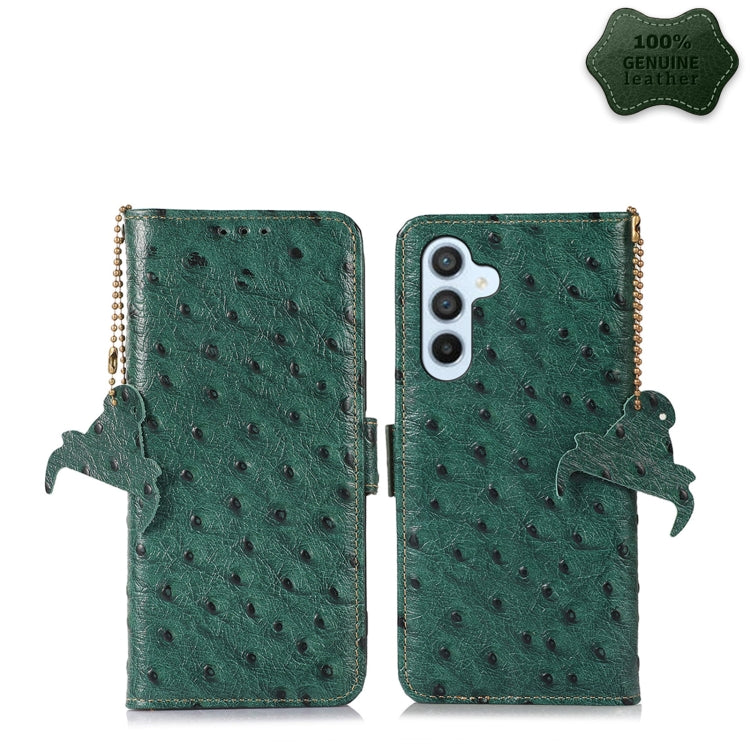 Custodia per telefono RFID in vera pelle con motivo di struzzo, For Realme 10 4G, For Realme 10 Pro 5G, For Samsung Galaxy A34 5G