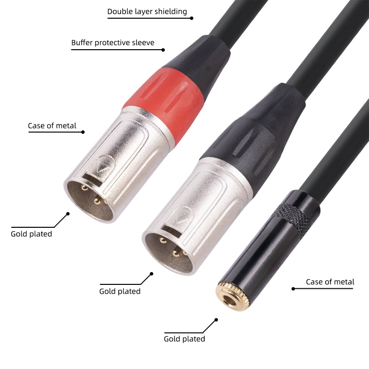 TC227YXK402-03 Cavo audio maschio da 3,5 mm femmina a doppio XLR a 3 pin, lunghezza: 30 cm, 3.5mm F to 2 x XLR M