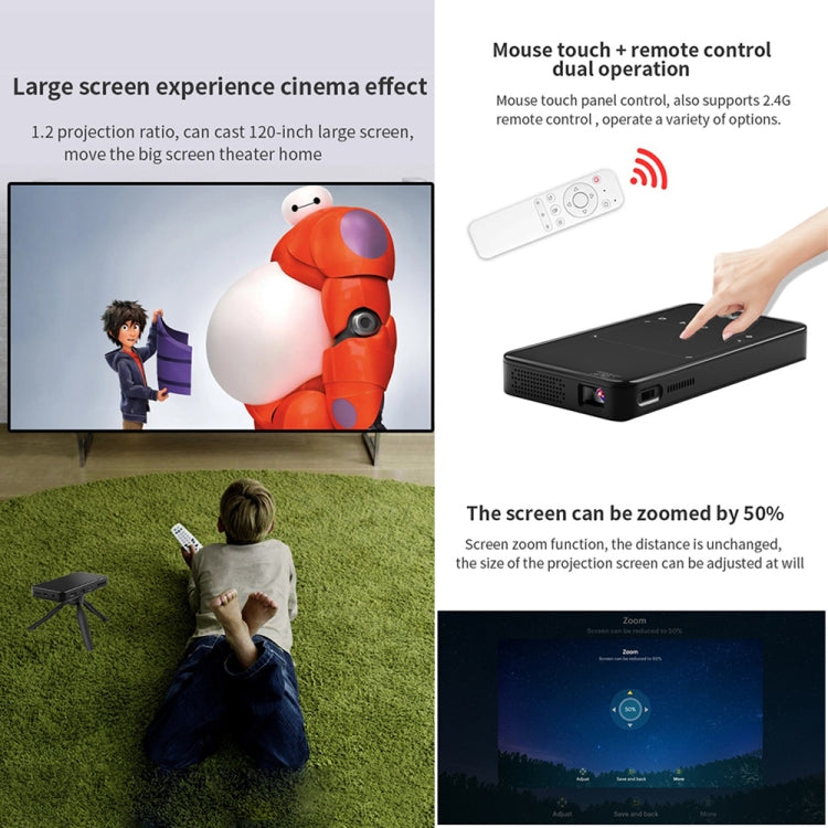 Mini proiettore S90 DLP Android 9.0 1GB+8GB Wi-Fi 4K