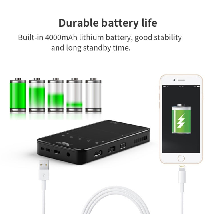 Mini proiettore S90 DLP Android 9.0 1GB+8GB Wi-Fi 4K