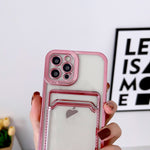 Custodia per telefono con slot per schede con cornice galvanica, For iPhone 13 Pro Max, For iPhone 12, For iPhone 12 Pro, For iPhone 12 Pro Max