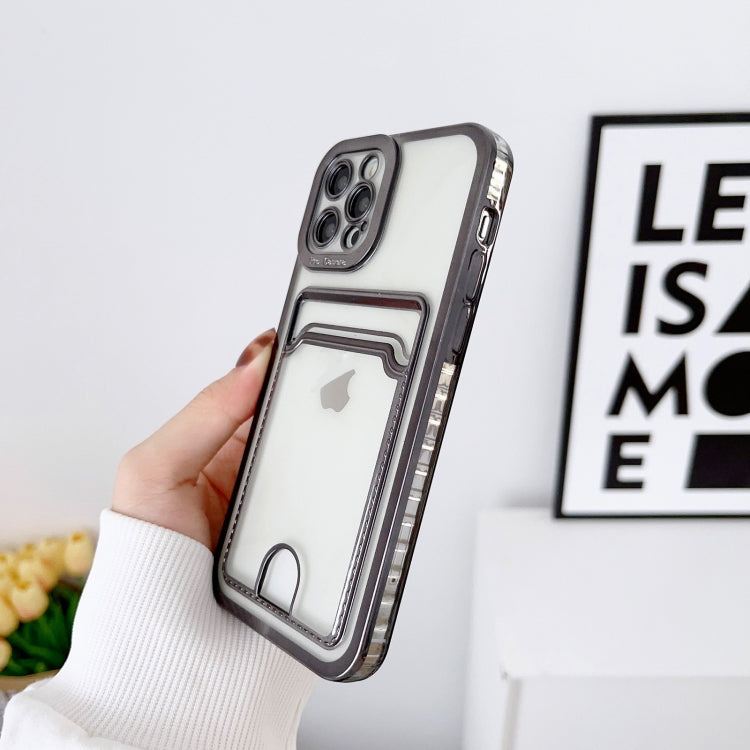Custodia per telefono con slot per schede con cornice galvanica, For iPhone 13 Pro Max, For iPhone 12, For iPhone 12 Pro, For iPhone 12 Pro Max