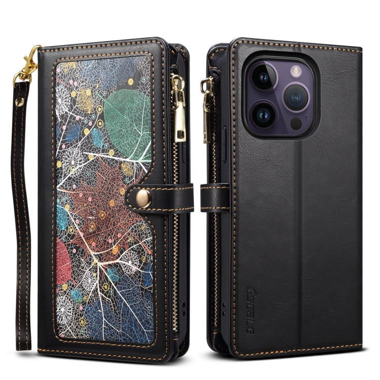ESEBLE Star Series Lanyard Zipper Wallet Custodia in pelle RFID, For iPhone 14 Pro Max, For iPhone 14 Pro, For iPhone 14, For iPhone 14 Plus, For iPhone 13 Pro Max, For iPhone 13 Pro, For iPhone 13, For iPhone 12 Pro Max