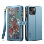 ESEBLE Star Series Lanyard Zipper Wallet Custodia in pelle RFID, For iPhone 14 Pro Max, For iPhone 14 Pro, For iPhone 14, For iPhone 14 Plus, For iPhone 13 Pro Max, For iPhone 13 Pro, For iPhone 13, For iPhone 12 Pro Max