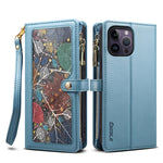 ESEBLE Star Series Lanyard Zipper Wallet Custodia in pelle RFID, For iPhone 14 Pro Max, For iPhone 14 Pro, For iPhone 14, For iPhone 14 Plus, For iPhone 13 Pro Max, For iPhone 13 Pro, For iPhone 13, For iPhone 12 Pro Max