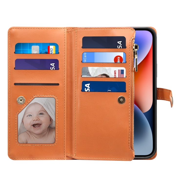 ESEBLE Star Series Lanyard Zipper Wallet Custodia in pelle RFID, For iPhone 12 Pro, For iPhone 12, For iPhone 11 Pro Max, For iPhone 11 Pro, For iPhone 11, For iPhone SE 2022 / SE 2020 / 8 / 7, For iPhone XS Max, For iPhone XS / X