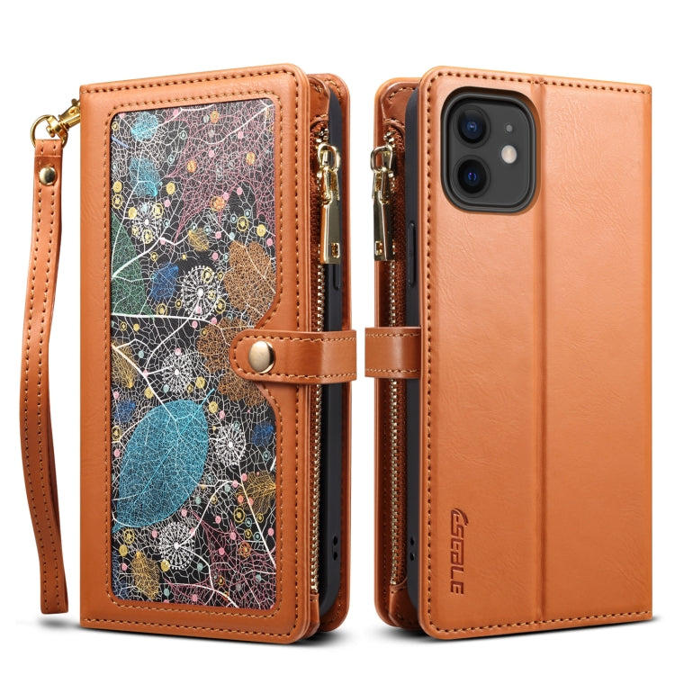 ESEBLE Star Series Lanyard Zipper Wallet Custodia in pelle RFID, For iPhone 12 Pro, For iPhone 12, For iPhone 11 Pro Max, For iPhone 11 Pro, For iPhone 11, For iPhone SE 2022 / SE 2020 / 8 / 7, For iPhone XS Max, For iPhone XS / X