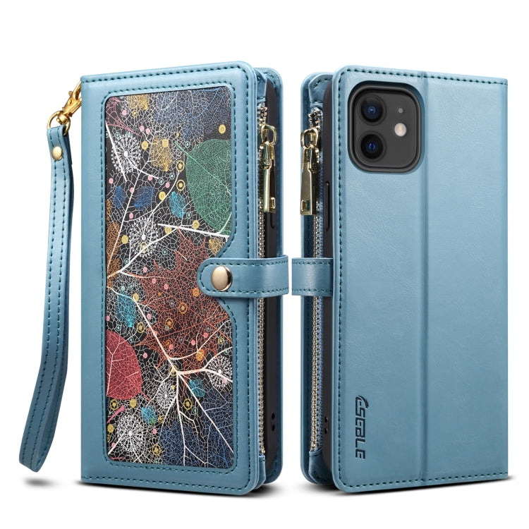 ESEBLE Star Series Lanyard Zipper Wallet Custodia in pelle RFID, For iPhone 12 Pro, For iPhone 12, For iPhone 11 Pro Max, For iPhone 11 Pro, For iPhone 11, For iPhone SE 2022 / SE 2020 / 8 / 7, For iPhone XS Max, For iPhone XS / X