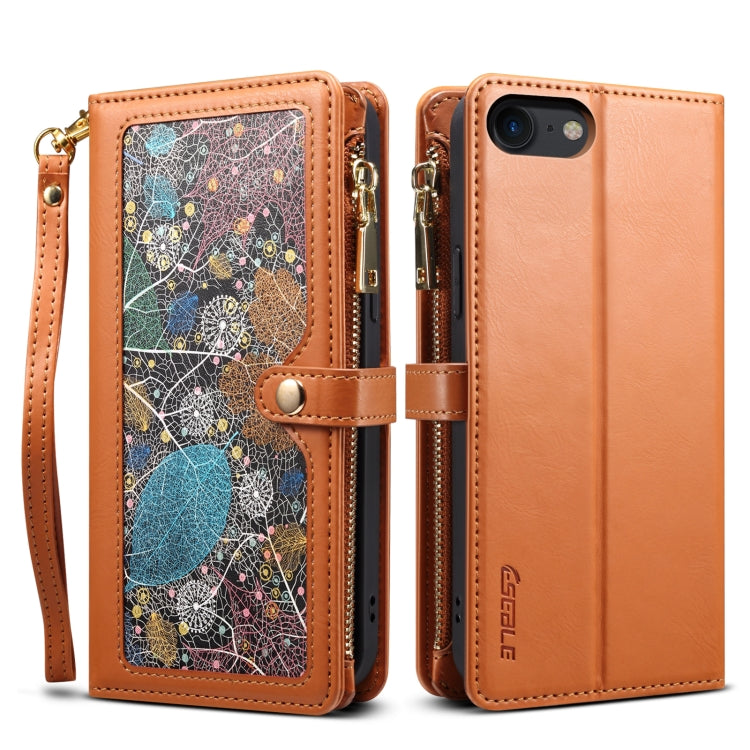 ESEBLE Star Series Lanyard Zipper Wallet Custodia in pelle RFID, For iPhone 12 Pro, For iPhone 12, For iPhone 11 Pro Max, For iPhone 11 Pro, For iPhone 11, For iPhone SE 2022 / SE 2020 / 8 / 7, For iPhone XS Max, For iPhone XS / X