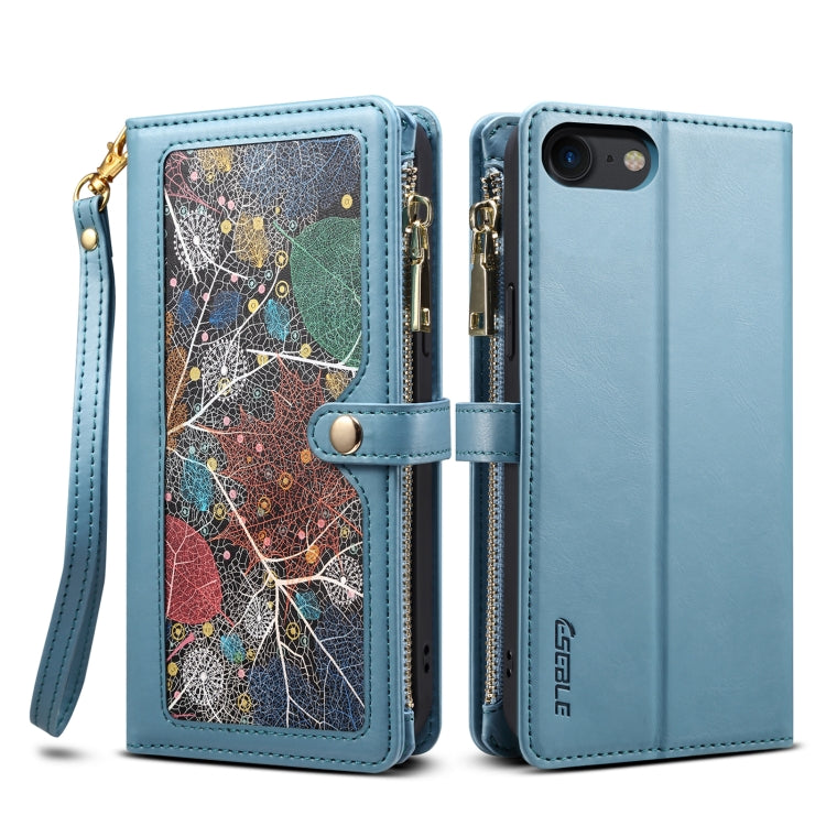 ESEBLE Star Series Lanyard Zipper Wallet Custodia in pelle RFID, For iPhone 12 Pro, For iPhone 12, For iPhone 11 Pro Max, For iPhone 11 Pro, For iPhone 11, For iPhone SE 2022 / SE 2020 / 8 / 7, For iPhone XS Max, For iPhone XS / X
