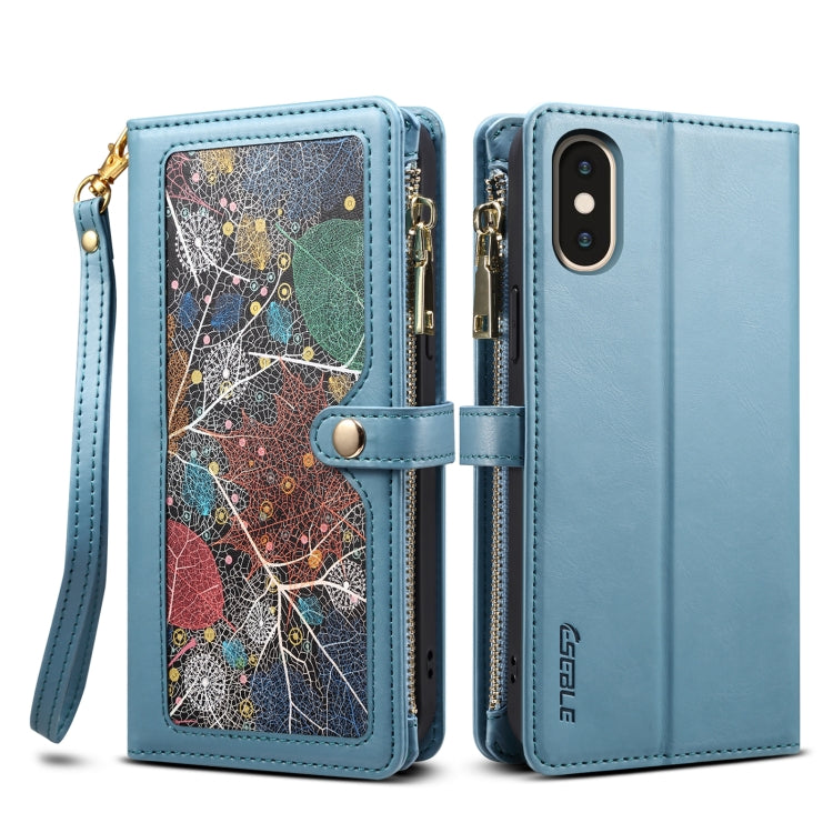 ESEBLE Star Series Lanyard Zipper Wallet Custodia in pelle RFID, For iPhone 12 Pro, For iPhone 12, For iPhone 11 Pro Max, For iPhone 11 Pro, For iPhone 11, For iPhone SE 2022 / SE 2020 / 8 / 7, For iPhone XS Max, For iPhone XS / X